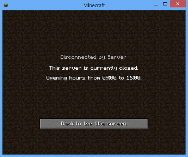 Скриншот Плагин OperningHours v1.2 (Bukkit) (1.5.2)